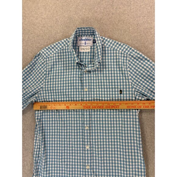 Chubbies Plaid Long Sleeve Button Down Shirt (Men's Medium) Blue - Picture 7 of 13